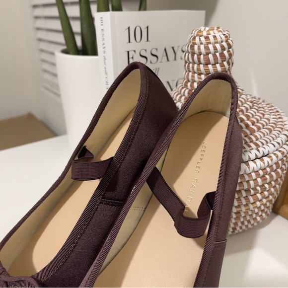 new LOEFFLER RANDALL Leonie satin bow ballet Mary Jane flats 7.5 brown - Picture 6 of 11